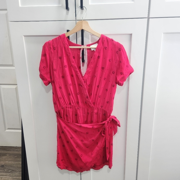 Anthropologie Ett:twa Greenbrier Embroidered Romper Pink Small - Picture 5 of 16
